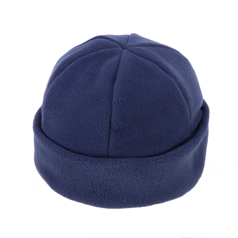 Rollback Fleece Beanie with fold-over cuff and custom trade logo embroidery