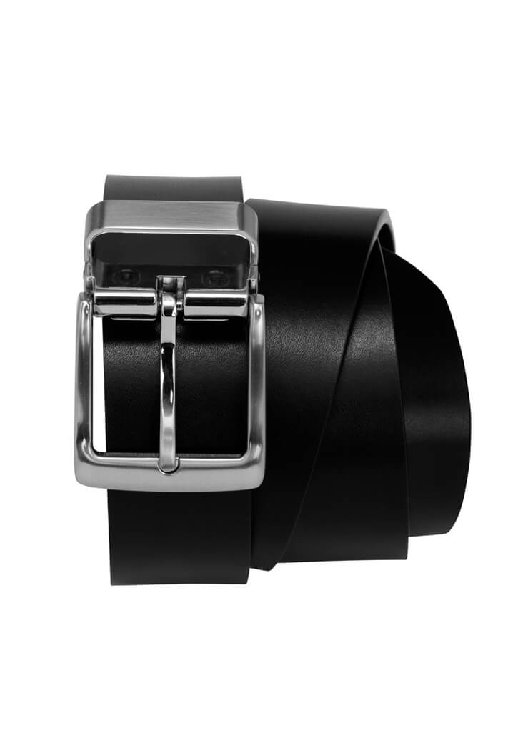 Mens Standard Belt with reversible black and brown buckle for corporate trousers