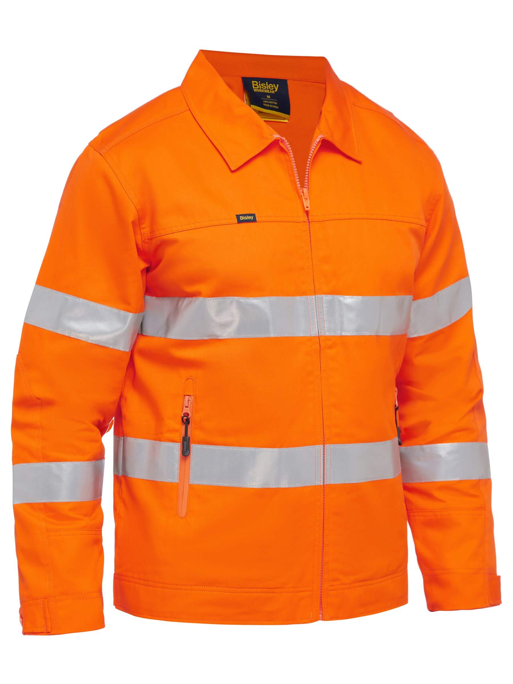 Mens Taped Drill Jacket with liquid repellent finish and custom trade logo