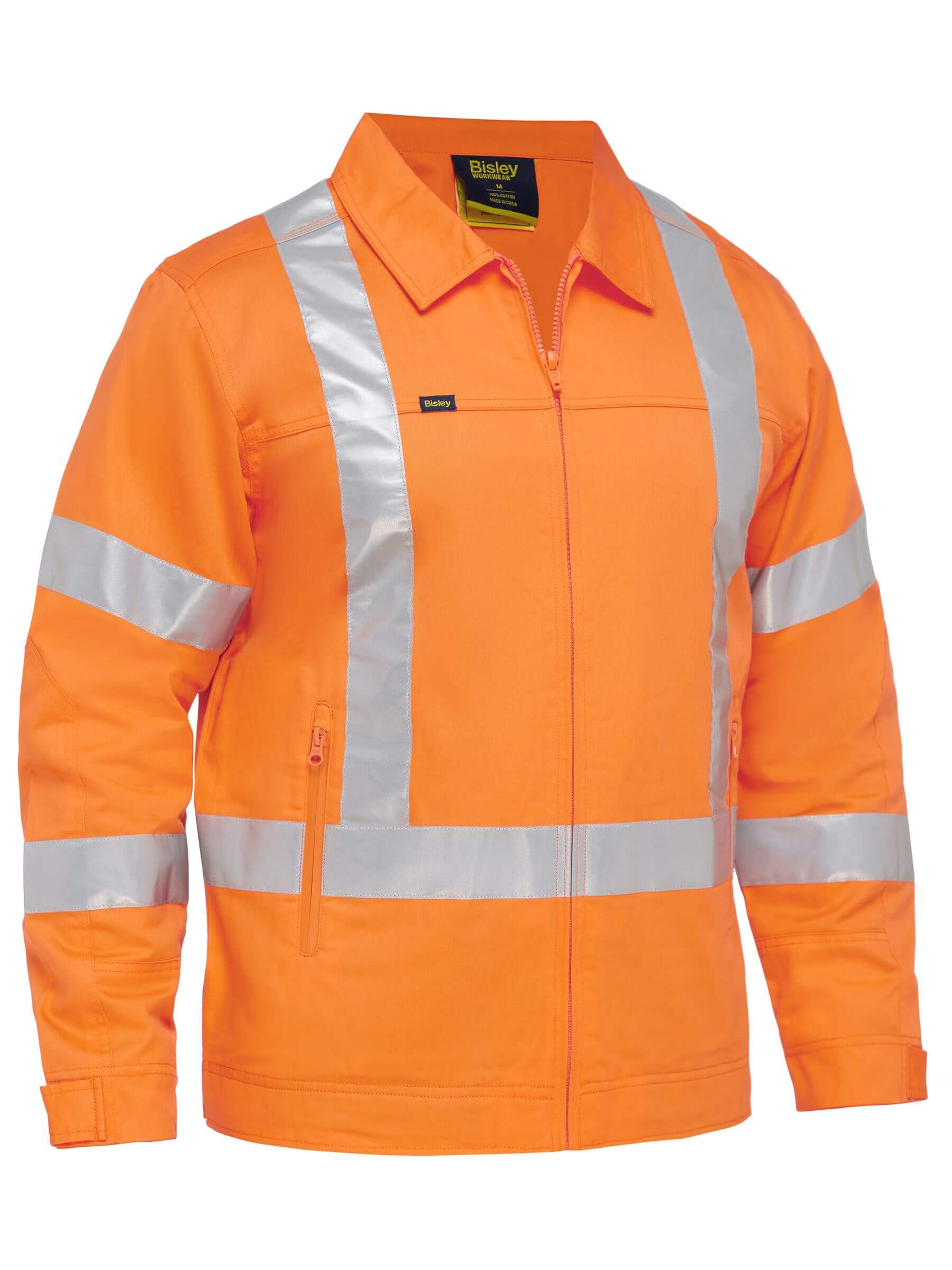 Mens X Taped Drill with X-back reflective tape and custom contractor logo
