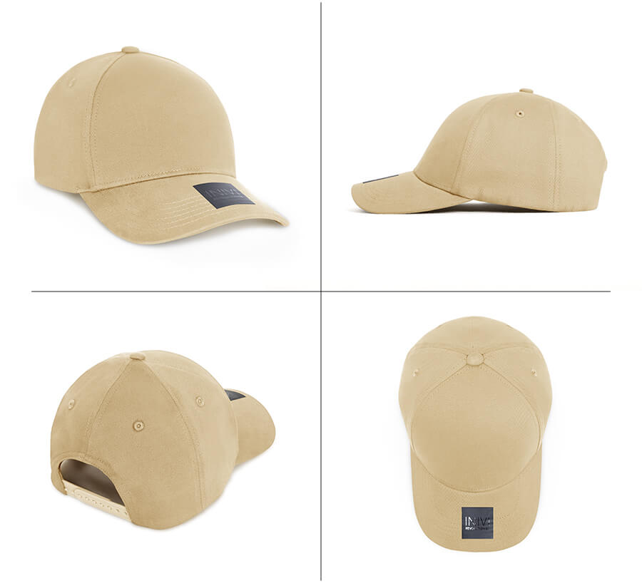 Seamless Snapback Cap with 5-panel structure and custom corporate logo embroidery