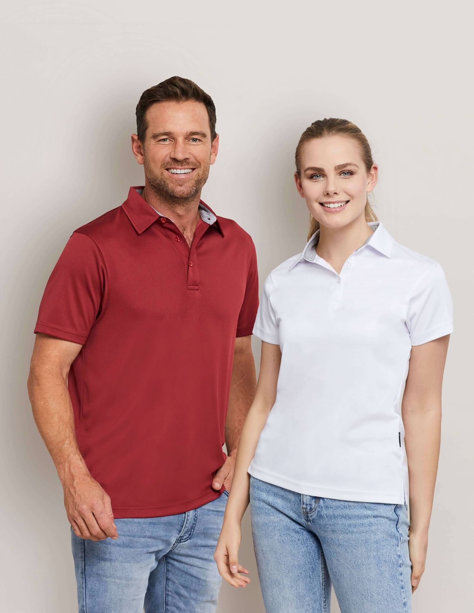 Mens Kahve Polo with coffee charcoal fabric and custom corporate logo embroidery