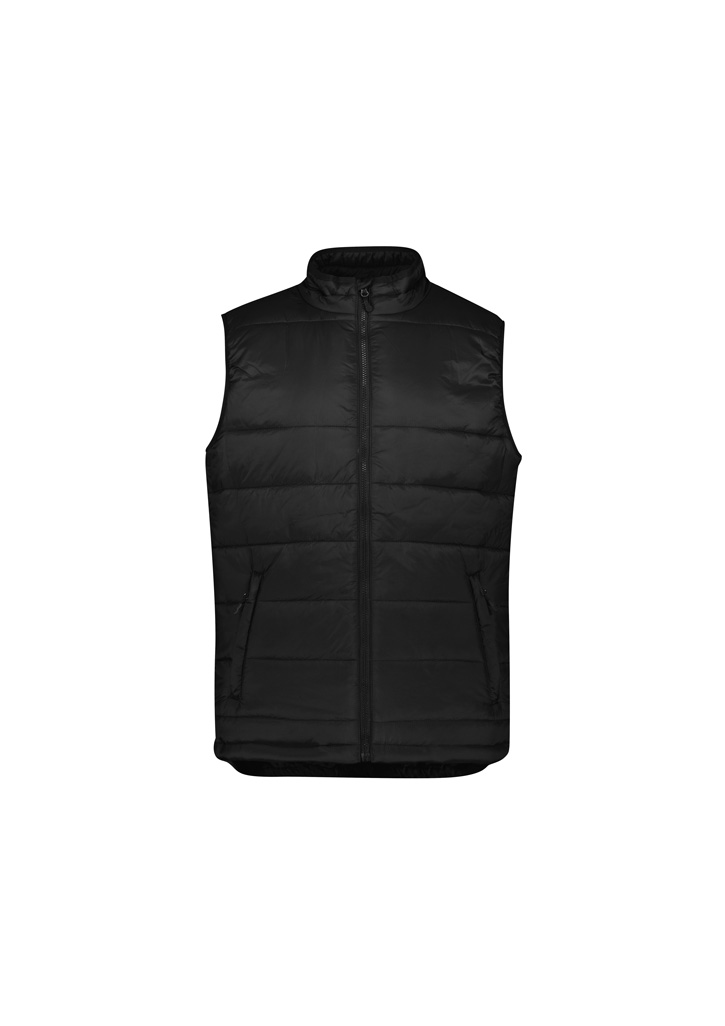 Mens Alpine Vest with plain non-quilted embroidery yoke and custom company logo