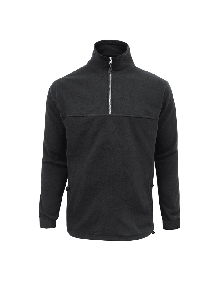 Mens Heavyweight Fleece with metal-look half zipper and custom contractor logo