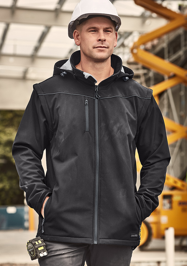 Unisex Streetworx Winter Softshell with zip-off sleeves and custom company logo